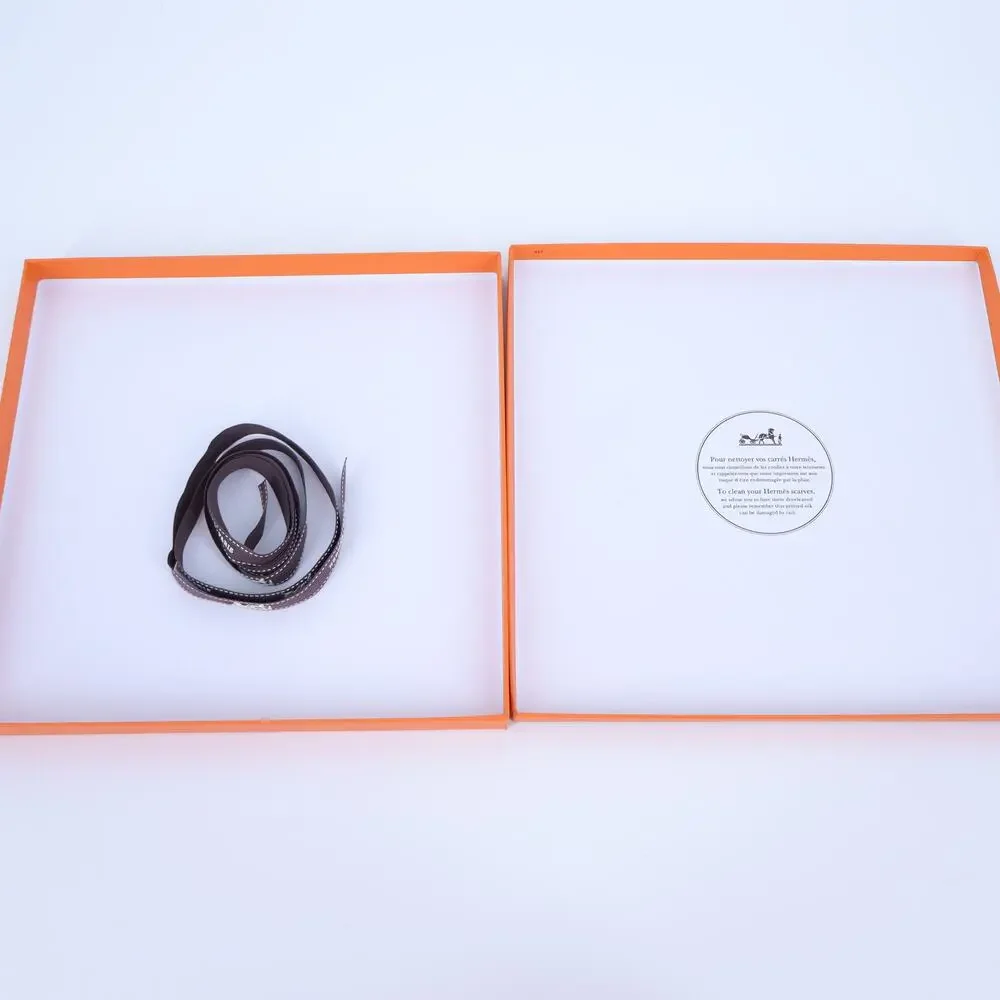 HERMES Orange and Brown Gift Box 9.25x9.25x0.75